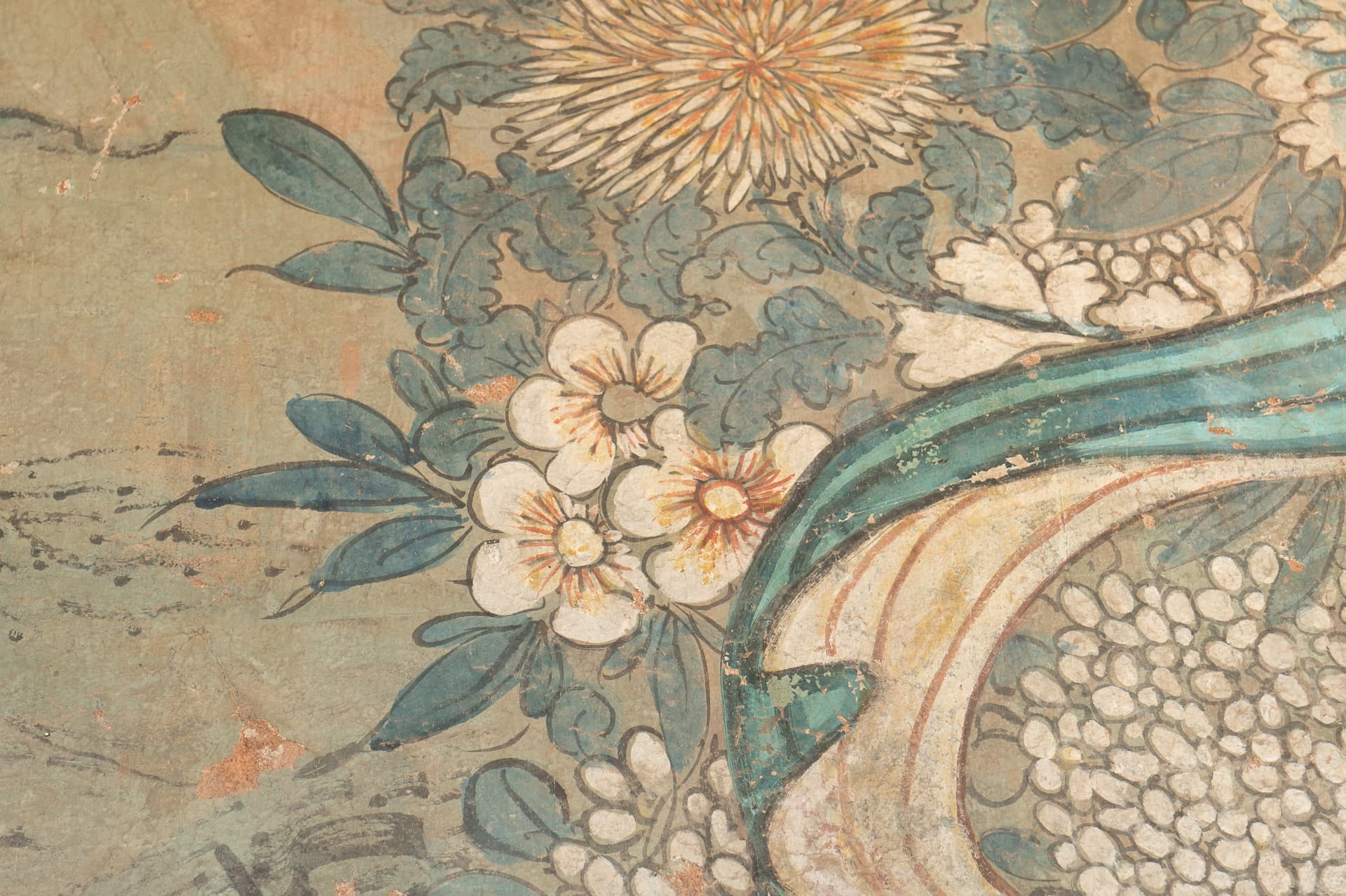 Apricot blossom mural detail